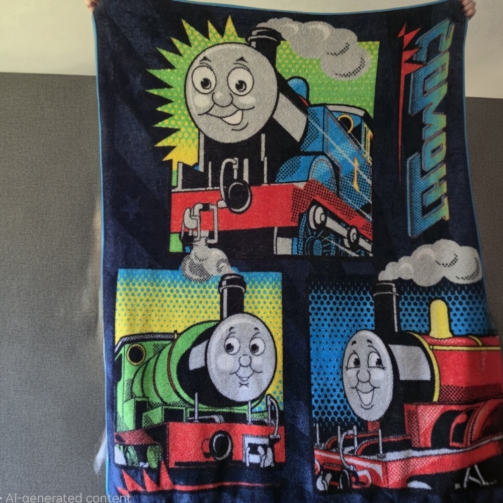 Thomas & Friends Fleece Blanket Pop Art Throw Nemcor Kids Train Bedding Colorful